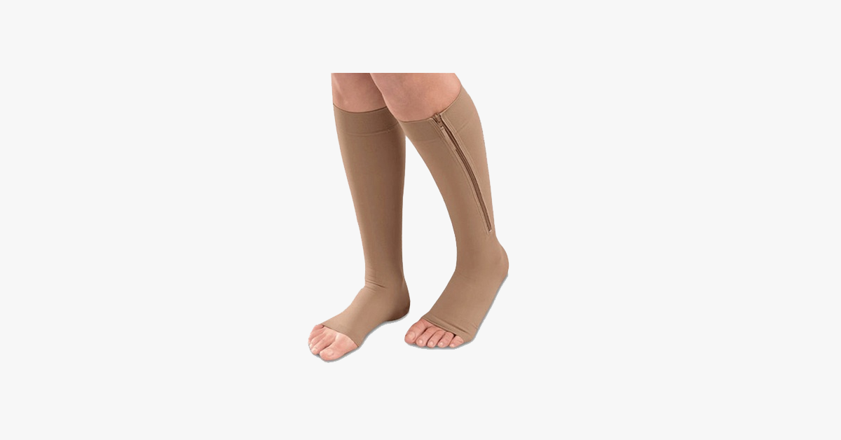 Unisex Zipper Compression Socks with An Open Toe – Relaxation At