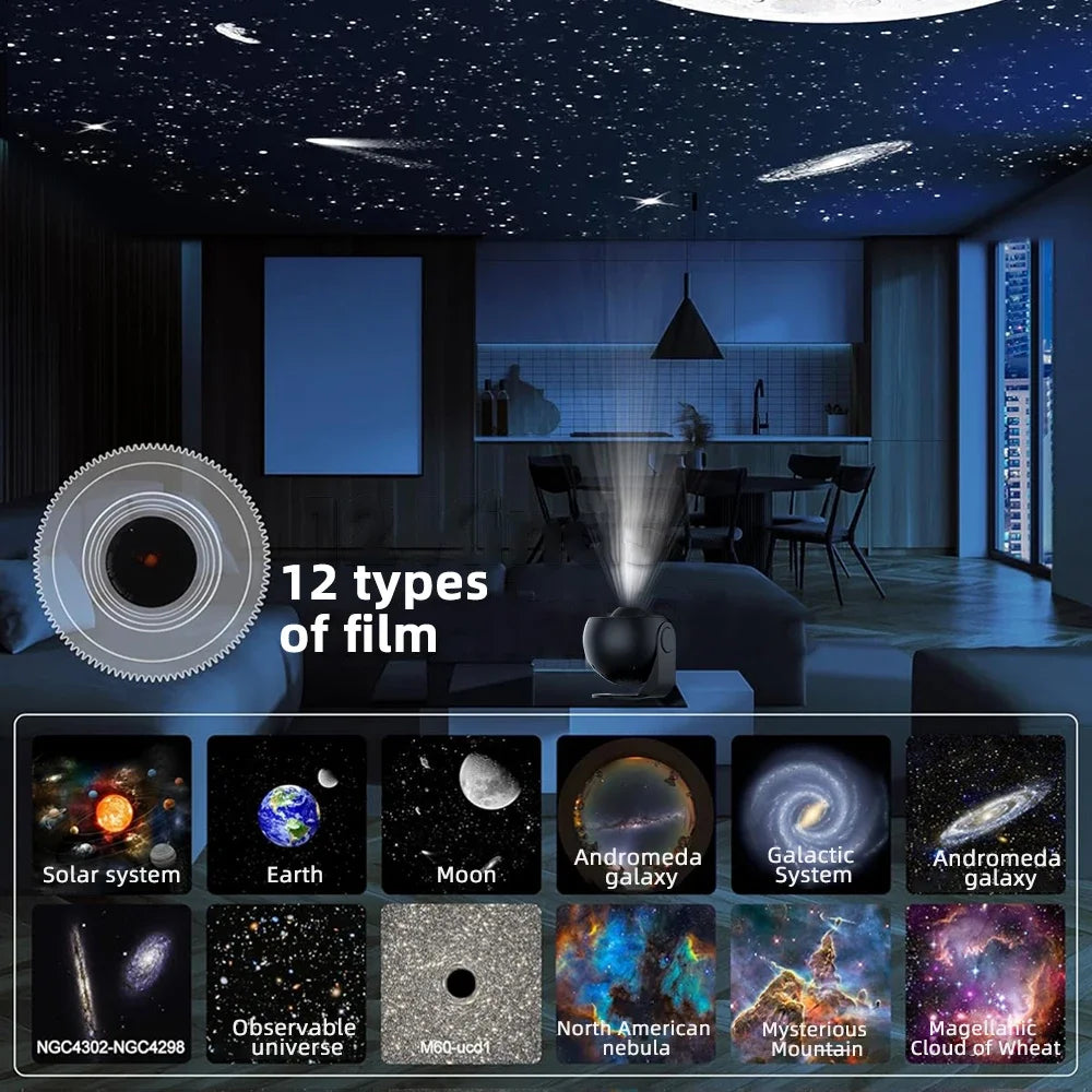 Aurora Galaxy Projector - Planetarium Night Light 13 Films