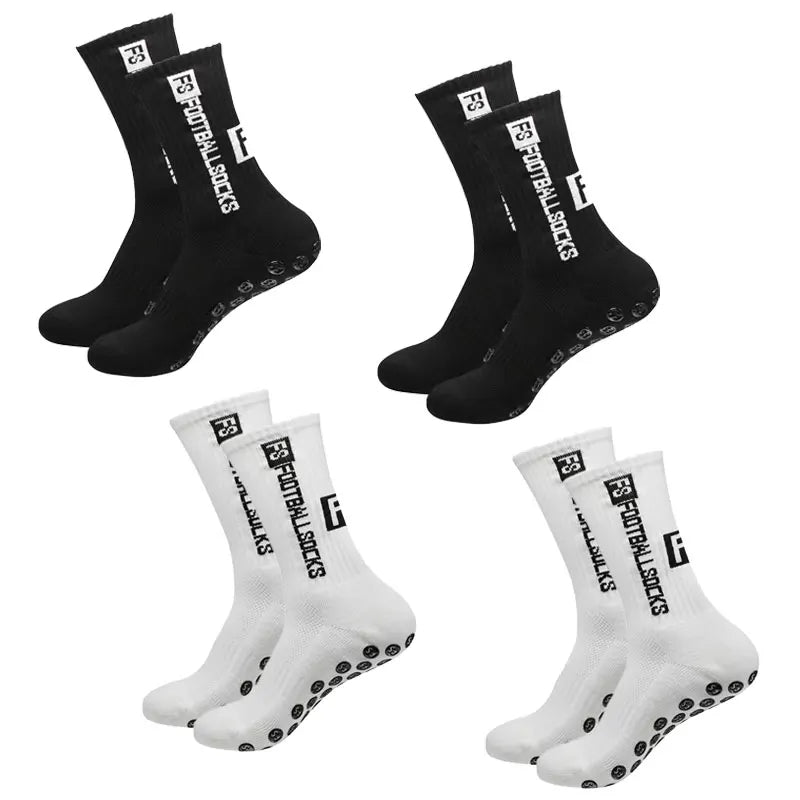 4 Pairs Soccer Socks Sports Grip Rubber Anti-slip Socks