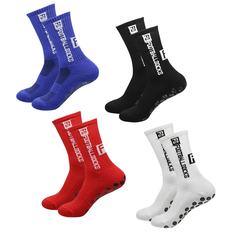 4 Pairs Soccer Socks Sports Grip Rubber Anti-slip Socks