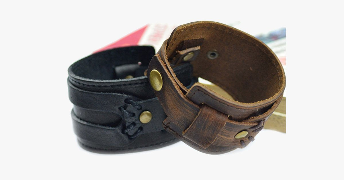 Leather Wide Cuff Bracelet