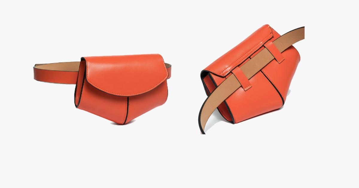 Leather Solid Waist Bag