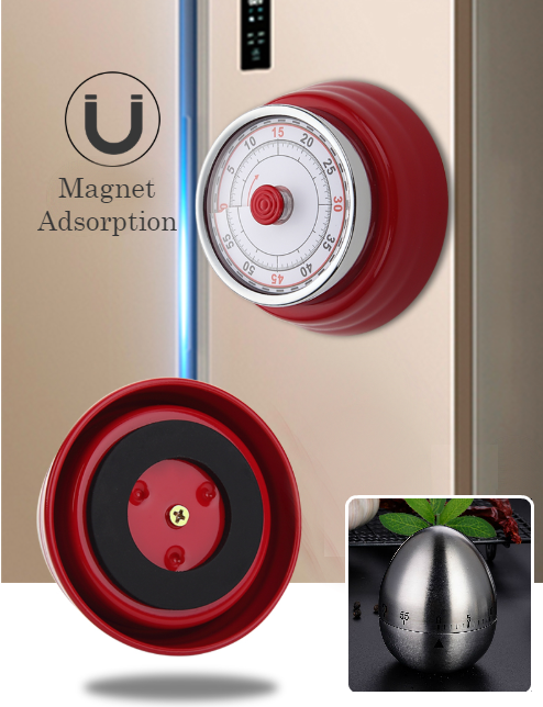 Mechanical Magnetic 55-Minute Visual Countdown Timer With Alarm