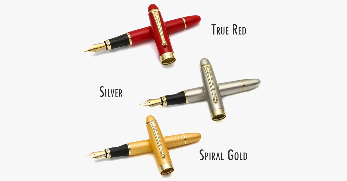 Luxury Modern Classic Fountain Pen - Stainless Steel Body