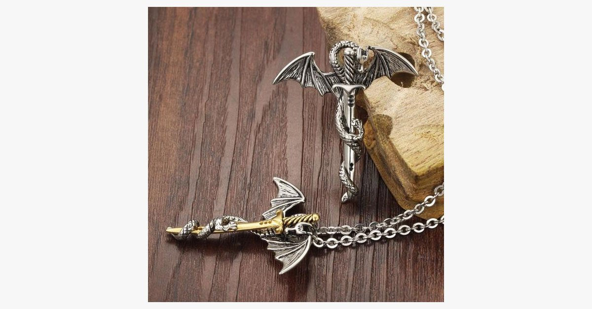 Dragon Sword Men's Stainless Steel Pendant