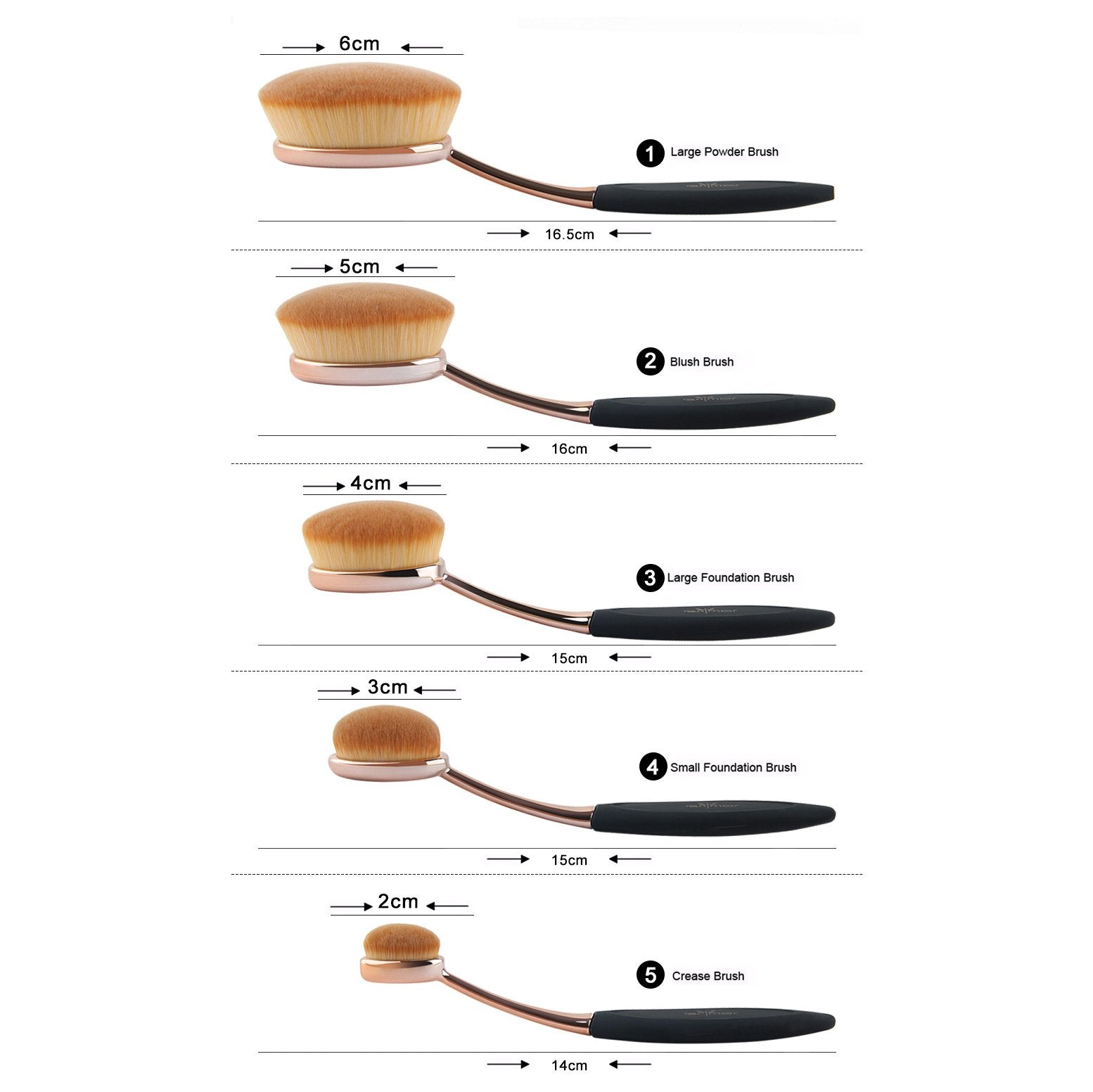 Oval Makeup Brush Set