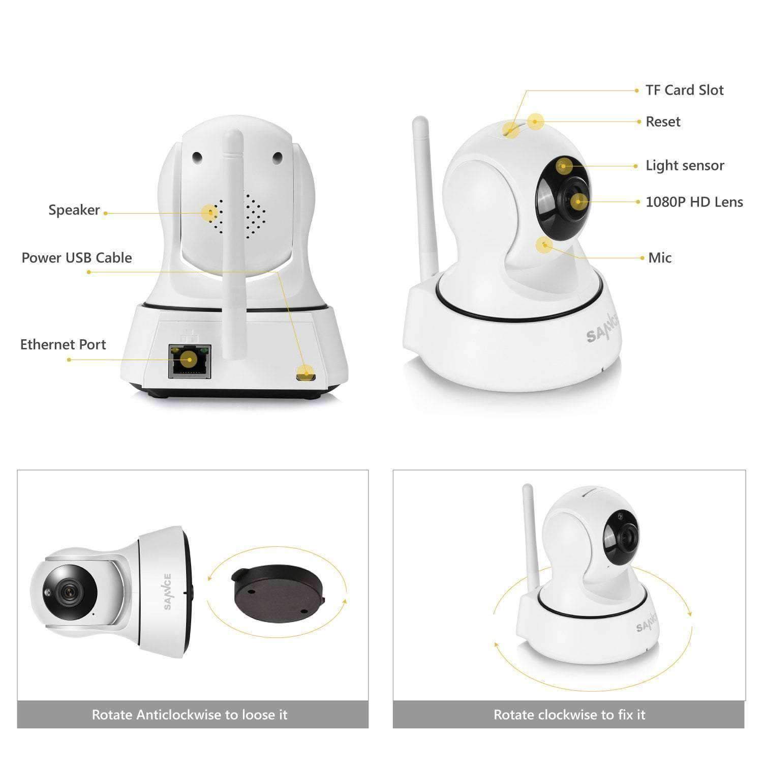 1080P HD Wireless Wi-Fi Smart Security CCTV Camera