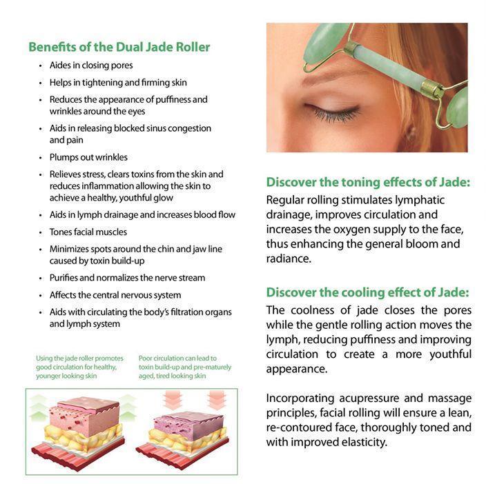 Real Jade Facial Roller and Gua Sha Set