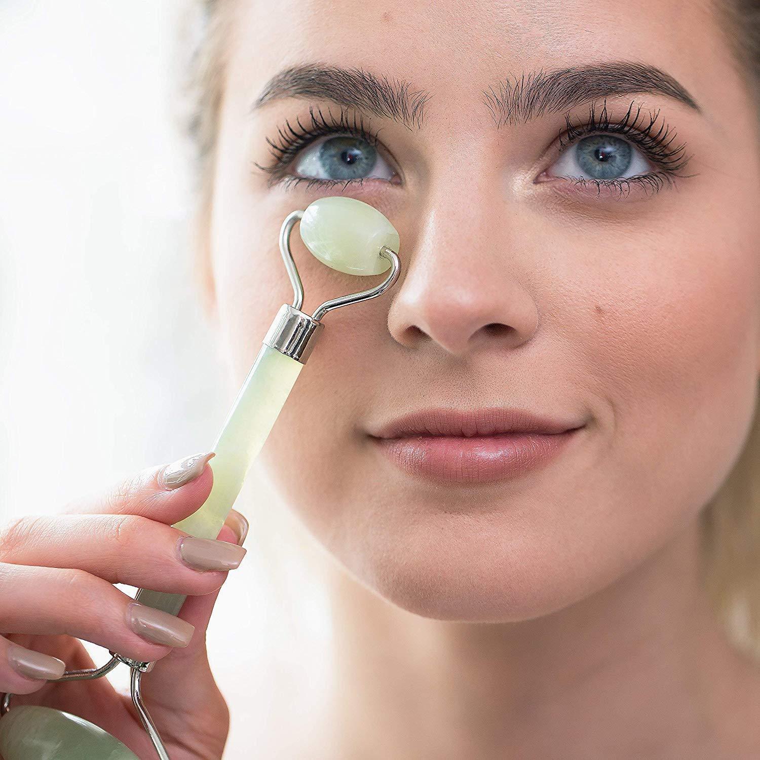 Real Jade Facial Roller and Gua Sha Set