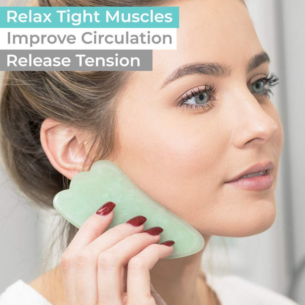 Real Jade Facial Roller and Gua Sha Set