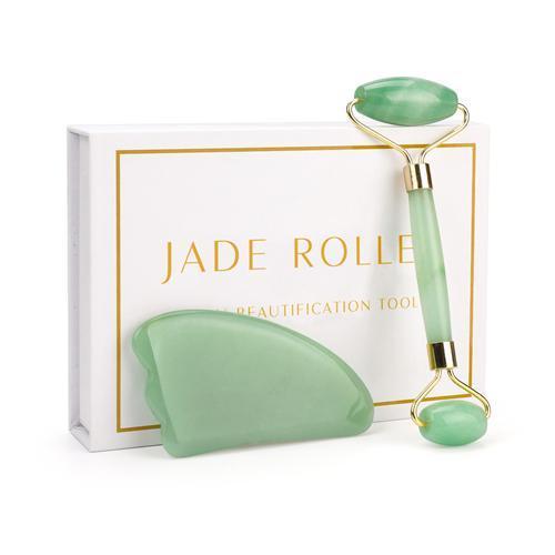 Real Jade Facial Roller and Gua Sha Set