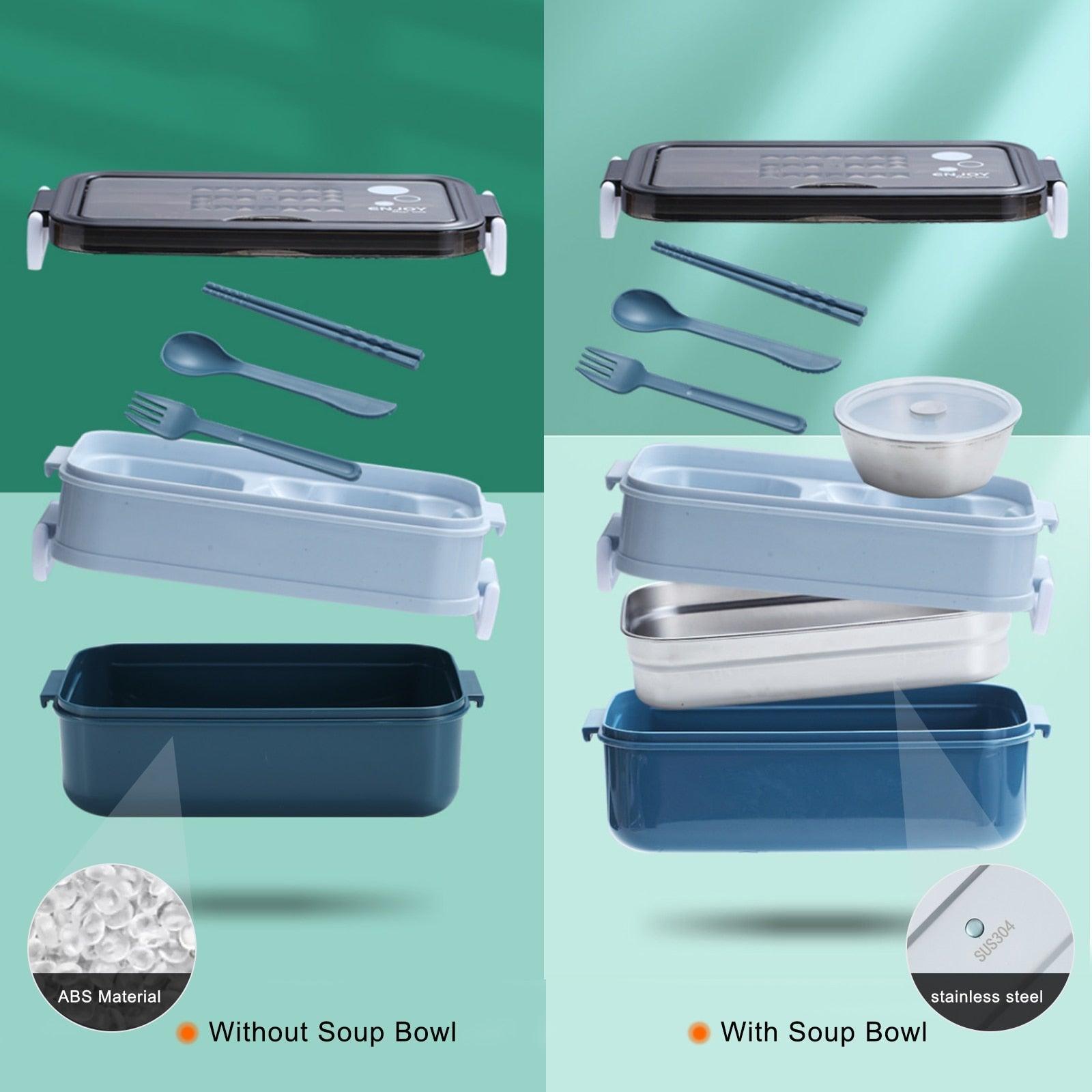 Stainless Steel Double Layer Insulated Cutlery Lunch Box