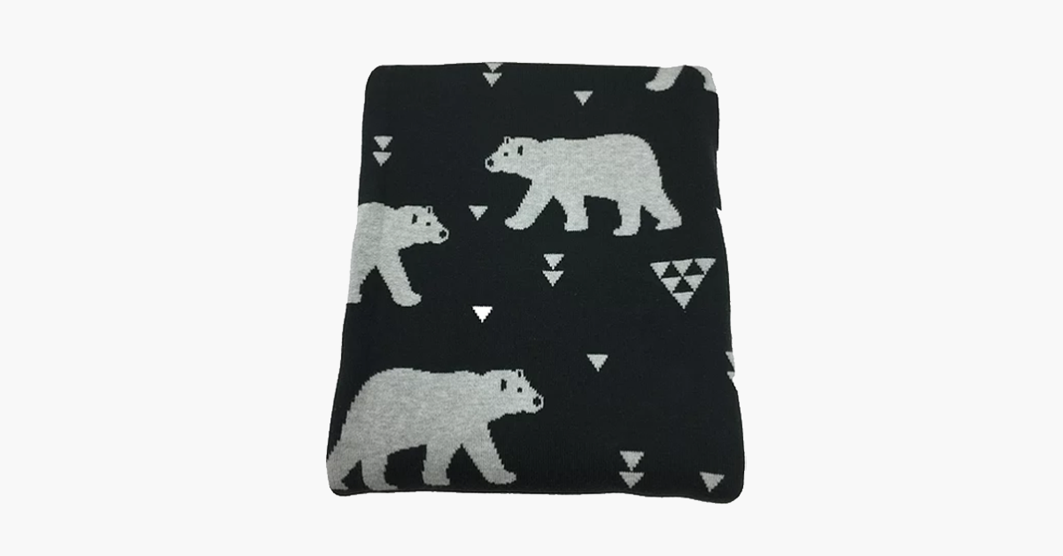 Polar Bear Throw Blanket and Cushion Set