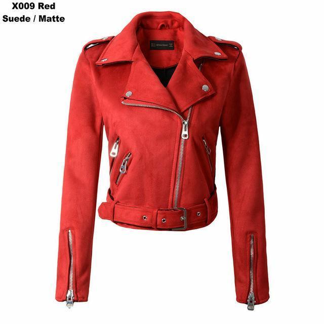 Women Autumn Winter Suede Faux Leather Jackets