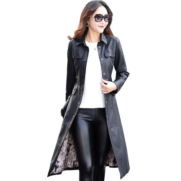 Women Long Leather Jacket 2018 New Fashion – Soho Emporium