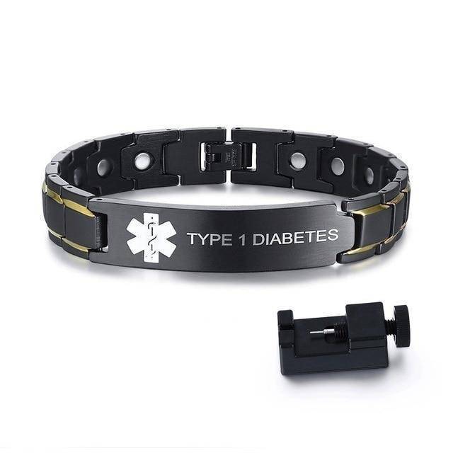 Stainless Steel Medical Bracelet with Black PVD Finish | Vansweden Jewelers