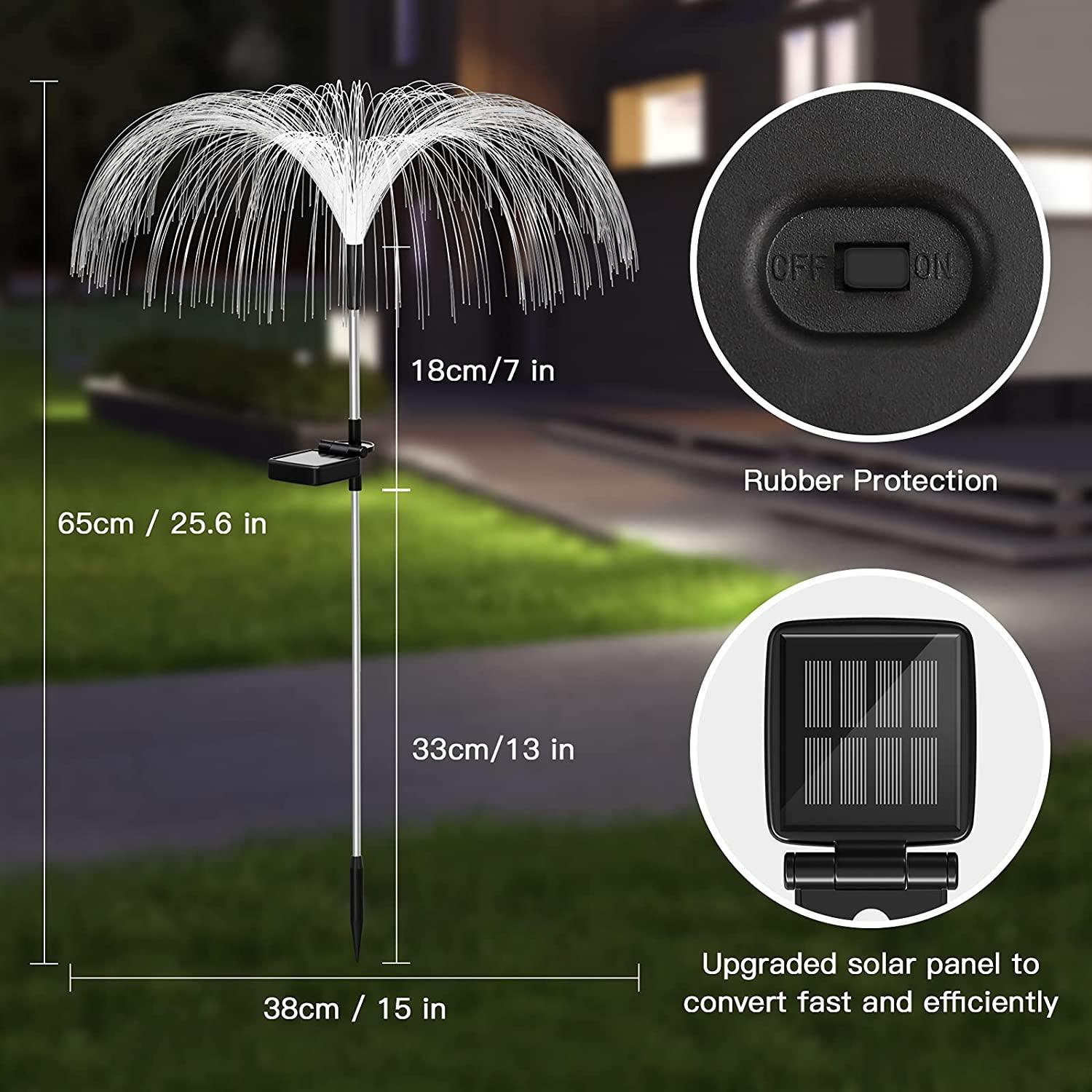 Sparkly Outdoor Lights - Solar Fiber Optic Jellyfish Garden Lamp