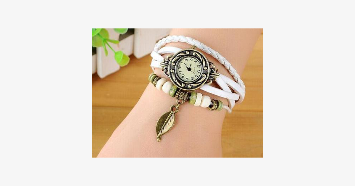 The Boho-Chic Leaf Vintage Watch